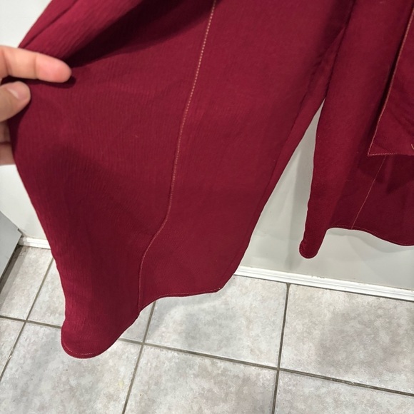 Anthropologie Greylin Bordo Jumpsuit Belted Maroon Red Pockets Size SP - Picture 8 of 12